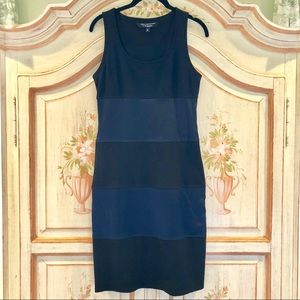 👗DVF Rawini Striped Dress Size 8 Navy and Black Sleeveless